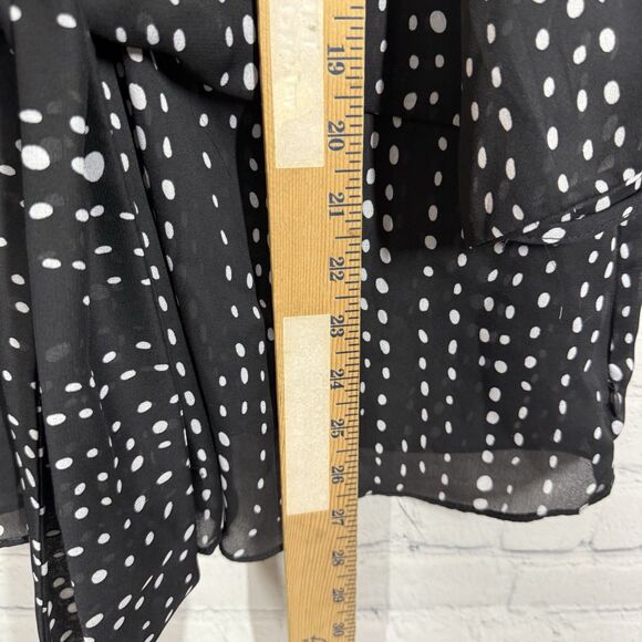Momentum Sheer Cropped Blouse Women Plus Size 2x Black White Dots Whimsygoth - Picture 10 of 10
